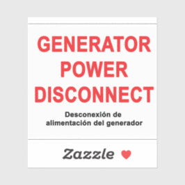 Desconexão de Energia do Gerador - ETIQUETA