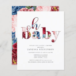 Desconto Azul e Vermelho Floral, Chá de fraldas