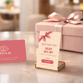 Desconto Cartão de Beleza Minimalista Rosa Poeirento Creme