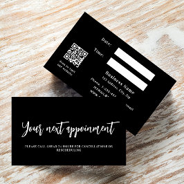 Desconto Cartão de compromisso comercial QR preto e branco