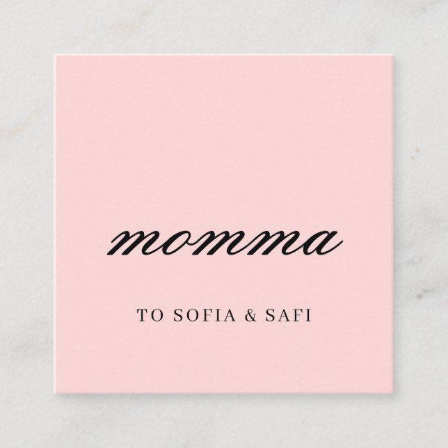 Desconto Cartão de Contato de Mãe Rosa Moderno (Frente)