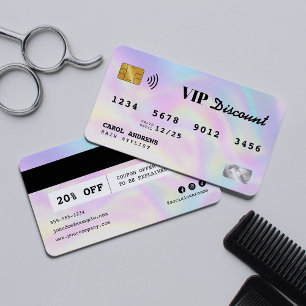 Desconto Cartão de Crédito VIP de Cabeleireiro Holográfico