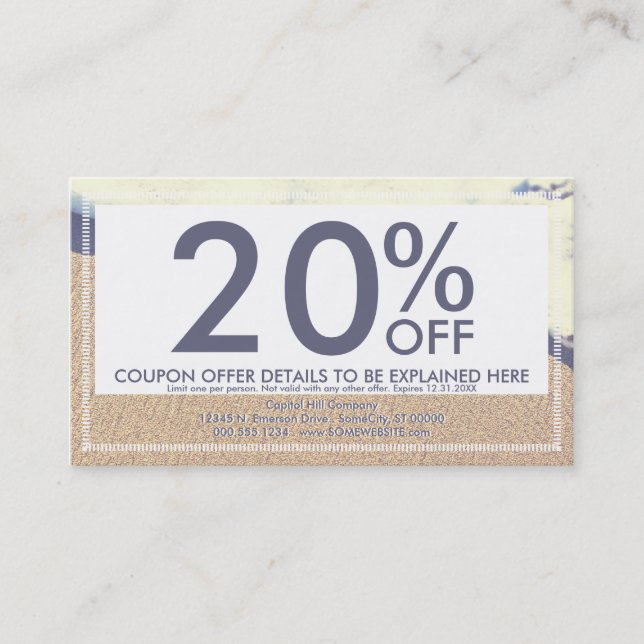 Desconto cartão de cupão de onda em cache (Frente)