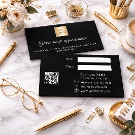Desconto Cartão de nomeação de logotipo comercial QR preto 