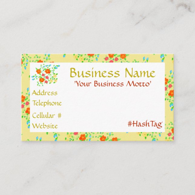 Desconto Cartão de visita Flor Amarelo bonito (Frente)