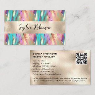Desconto Elegante Holographic e Pearl Foil Cartão de visita