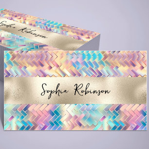 Desconto Elegante Holographic e Pearl Foil Cartão de visita