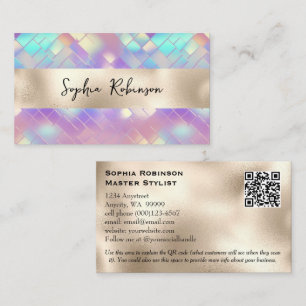 Desconto Elegante Holographic e Pearl Foil Cartão de visita