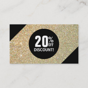 Desconto Moda Dourada Glitter Preta com Placa de C