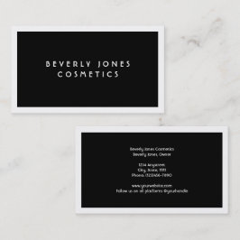 Desconto Preto Elegante com Cartão de visita de borda branc