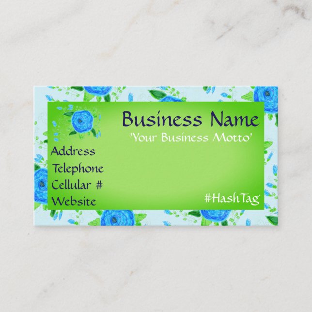 Desconto Rosa Azul E Cartão de visita Verde (Frente)
