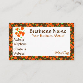 Desconto Um Cartão de visita feminino florado em laranja