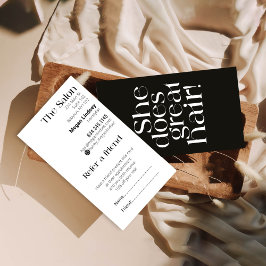 Desconto Vintage Cartão de visita de Cabelo Negro e Branco