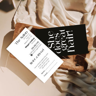 Desconto Vintage Cartão de visita de Cabelo Negro e Branco 