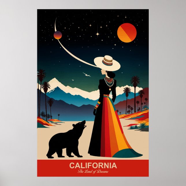 Descubra o Poster de viagens Allure of California (Frente)