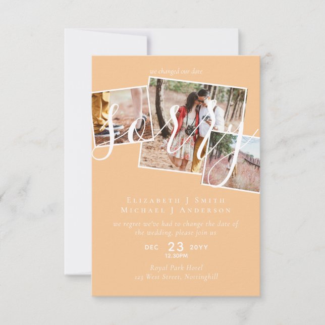 DESCULPE! Adiamento de Casamento Mudança de Data F (Frente)