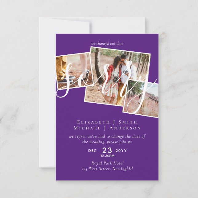 DESCULPE! Adiamento de Casamento Mudança de Data F (Frente)