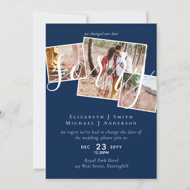 DESCULPE! Adiamento de Casamento Mudança de Data F (Frente)