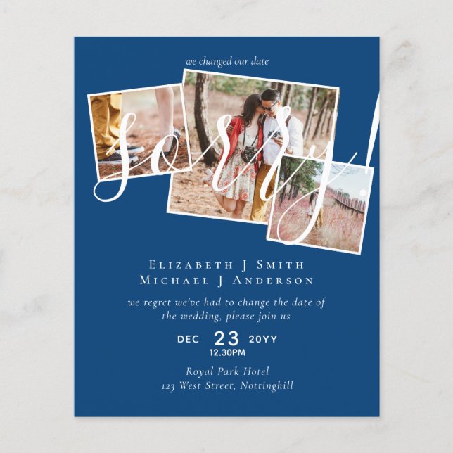 DESCULPE! Adiamento de Casamento Mudança de Data F (Frente)