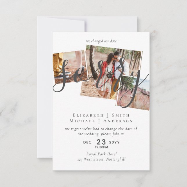 DESCULPE! Adiamento de Casamento Mudança de Data F (Frente)