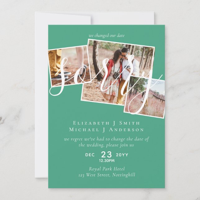 DESCULPE! Adiamento de Casamento Mudança de Data F (Frente)