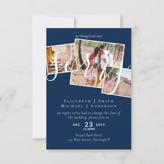 DESCULPE! Adiamento de Casamento Mudança de Data F (Frente)