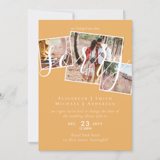 DESCULPE! Adiamento de Casamento Mudança de Data F (Frente)