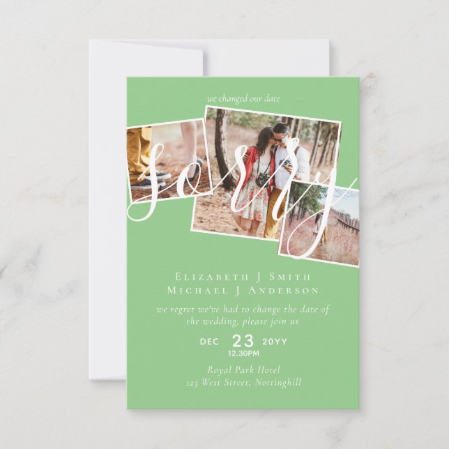 DESCULPE! Adiamento de Casamento Mudança de Data F (Frente)