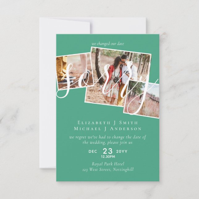 DESCULPE! Adiamento de Casamento Mudança de Data F (Frente)