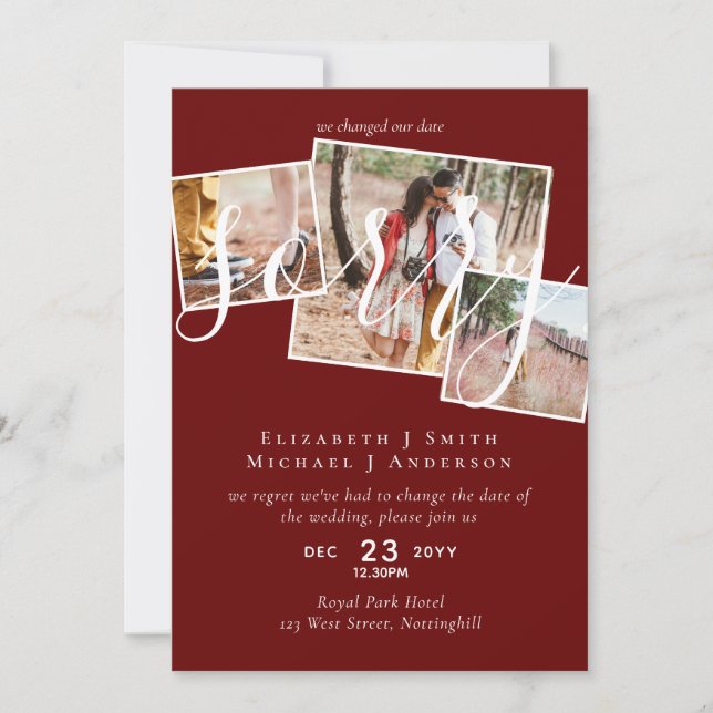 DESCULPE! Adiamento de Casamento Mudança de Data F (Frente)