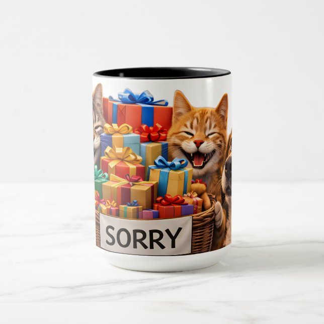 Desculpe, caneca de café de gato gengibre presente (Centro)