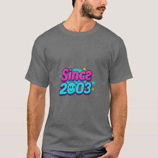 Desde 2003, Camisa De Aniversário Retro Neon - Pix