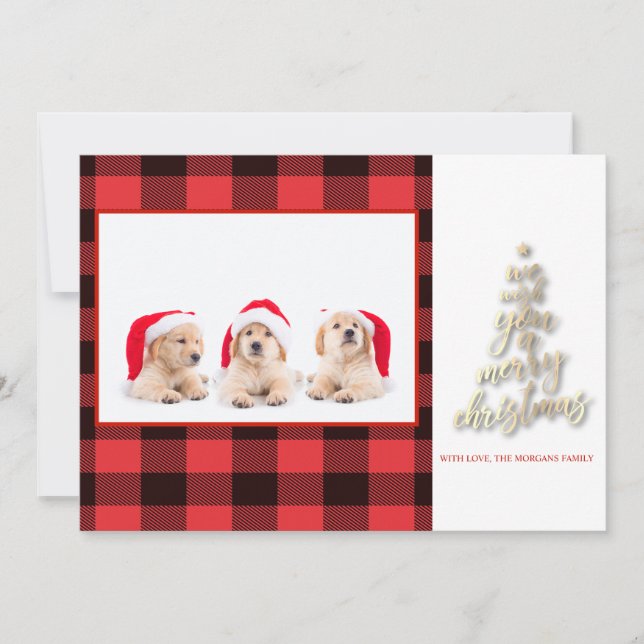 Desejamos-Lhe Uma Feliz Foto De Xadrez De Buffalo  (Frente)