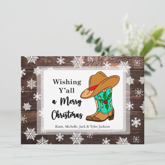 Desejando a todos um Feliz Natal  Cartão de Natal (Em pé/Frente)