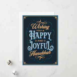 Desejando a você um Cartão Hanukkah feliz e alegre
