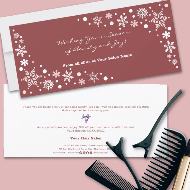 Desejando-lhe uma temporada de beleza e alegria ca (Wishing You a Season of Beauty and Joy Flat Card)