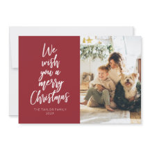 Deseje um Feliz Cartão de Férias Vermelhas de Nata