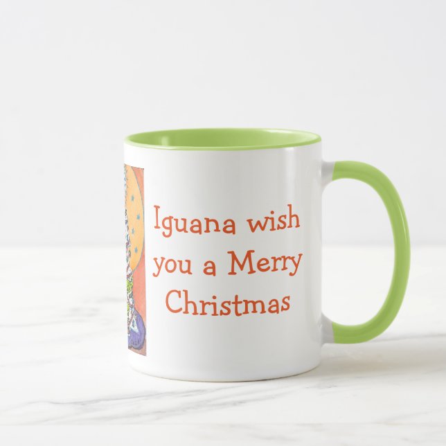 Desejo da iguana você uma caneca do Feliz Natal (Direita)