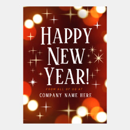 Desejo-lhe um Feliz ano novo com estrelas e luzes