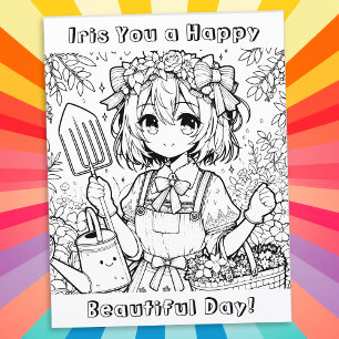 Desejo-te um feliz dia bonito Página de Coloraçã