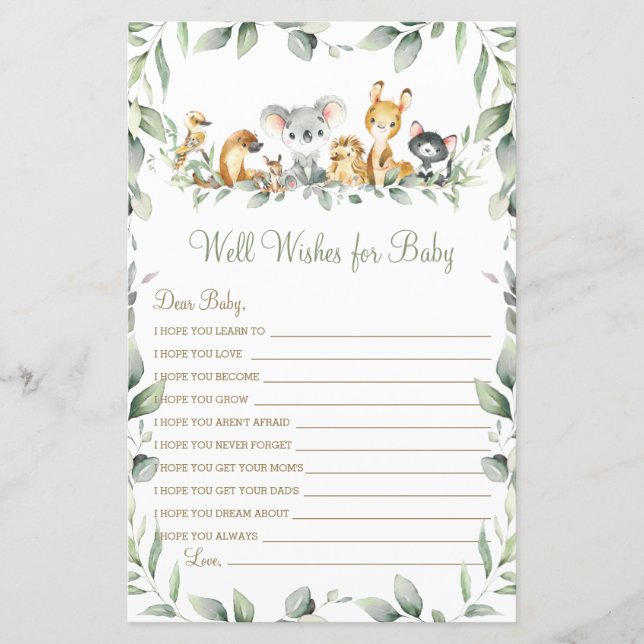 Desejos de Animais Australianos para o Bebê Jogo (Frente)