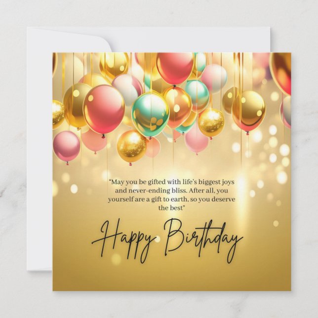 Desejos de Aniversário Dourado (Frente)