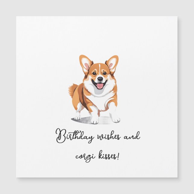 'Desejos de Aniversário e Beijos de Corgi' Adoráve (Frente)