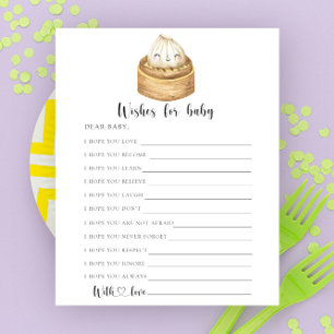 Desejos de baby shower para bebê de dumpling chinê