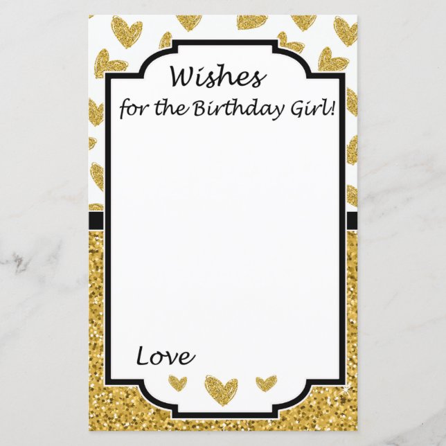 Desejos de coração brilhante para o jogo da aniver (Frente)