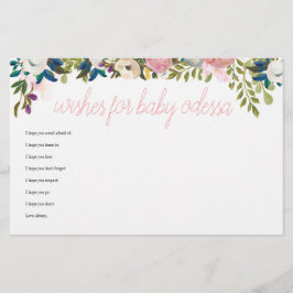 Desejos de Jogo de Chá de Bebê Floral Boho Chic pa