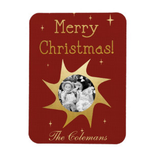 Desejos de Natal brilhantes - ímã fotográfico