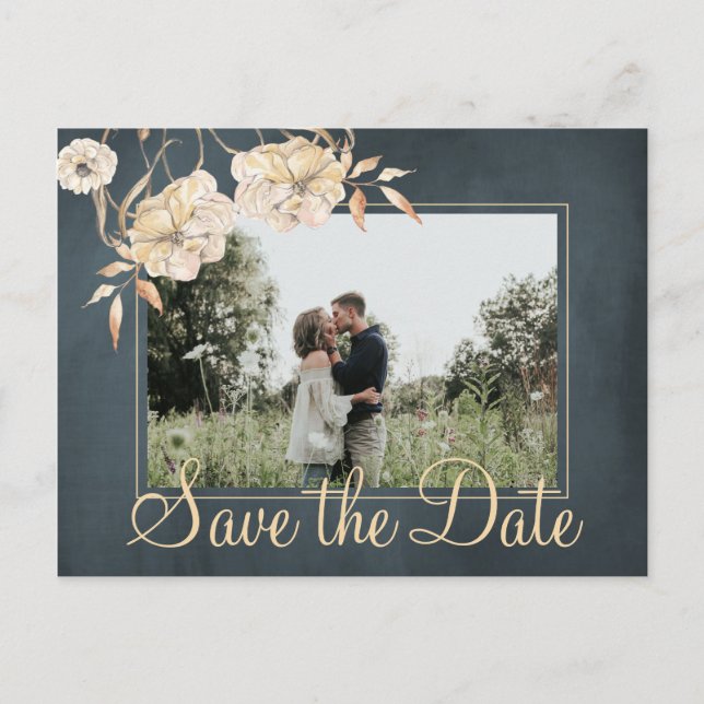 Desejos de Natal e convite de casamento chic save  (Frente)