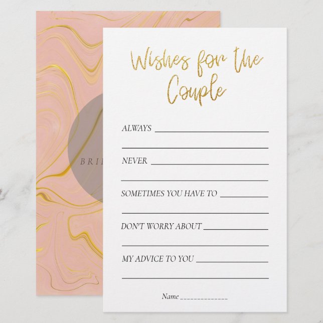 Desejos Dourados do Chá de panela brilhante para o (Frente/Verso)