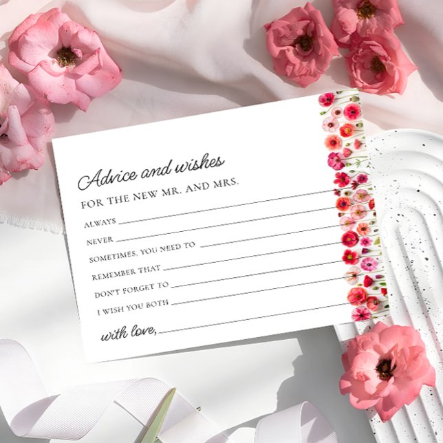 Desejos e Conselhos Amor em Flor Cartão de Chá de  (Criador carregado)